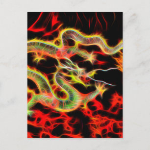 Drachenfeuer auf Glücksenergie Postkarte