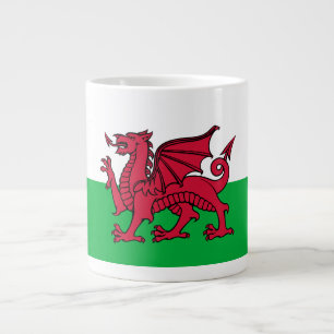 Drachenflagge Wales, keltisch-walisische Nationalf Jumbo-Tasse