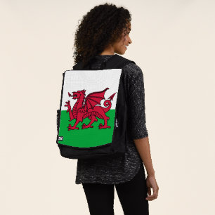 Drachenflagge Wales, keltisch-walisische Nationalf Rucksack