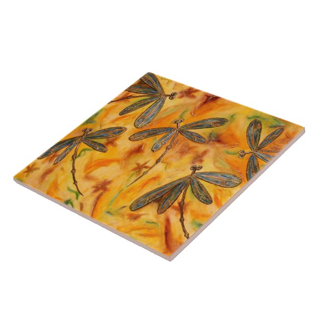 Drachenfliege Feuer Fliese (Seite)
