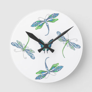 Drachenfliege Runde Wanduhr