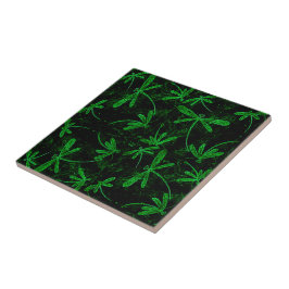 Drachenfliegen Neon Green Tile Fliese