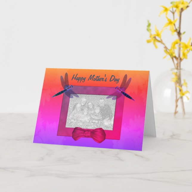 Drachenfliegen Personalisierte Foto Muttertagskart Karte (Gelbe Blume)