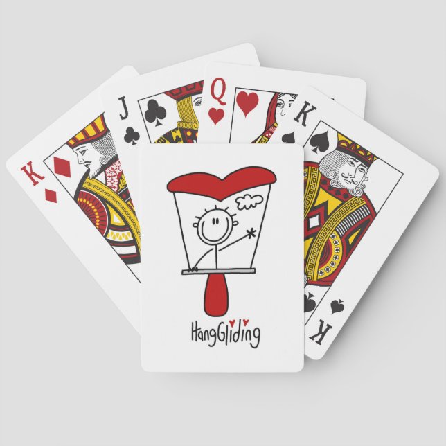 Drachenflieger-Strichmännchen Spielkarten (Rückseite)