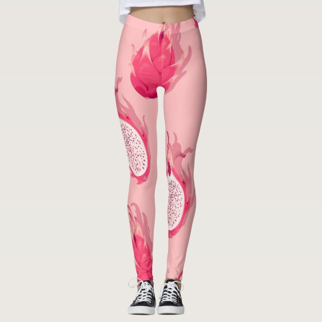 Drachenfrucht: Hohes Detail Nahtlos Leggings (Vorderseite)