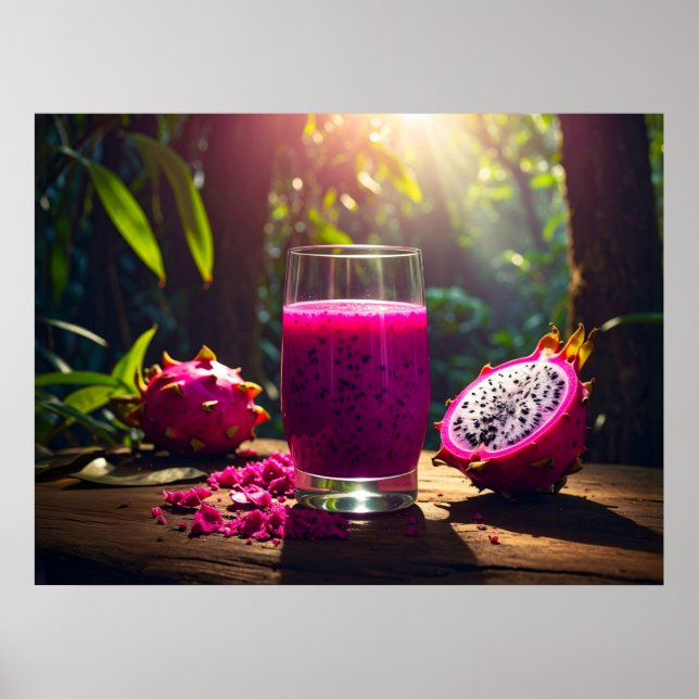 DRACHENFRUCHT (Pitahaya) - EXOTISCHE FRÜCHTE Poster (Vorne)