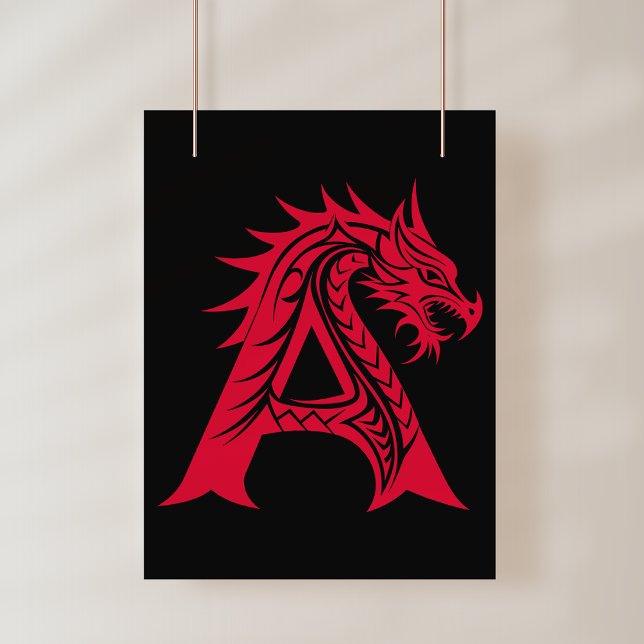 Drachengestalteter Buchstabe A, Drachenschrift, Mo Poster (Von Creator hochgeladen)