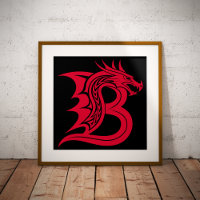 Drachengestalteter Buchstabe B, Drachenschrift, Mo