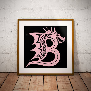Drachengestalteter Buchstabe B, Dragonalphabet, Mo Fotodruck