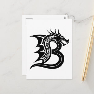 Drachengestalteter Buchstabe B, Dragonalphabet, Mo Postkarte