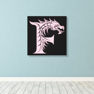 Drachengestalteter Buchstabe F, Dragonalphabet, Mo Leinwanddruck