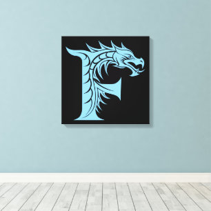 Drachengestalteter Buchstabe F, Dragonalphabet, Mo Leinwanddruck