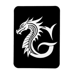 Drachengestalteter Buchstabe G, Drachenschrift, Mo Magnet