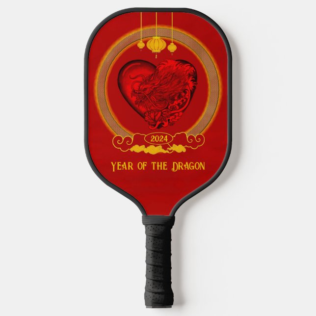 Drachenherz , Jahr des Drachen Pickleball Schläger (Vorderseite)