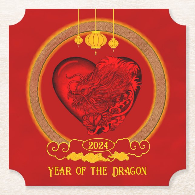 Drachenherz , Jahr des Drachen Untersetzer (Vorderseite)