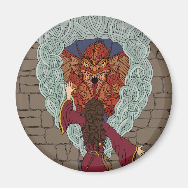 Drachenjubeln Magnet (Vorne)