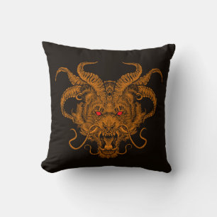 Drachenkopf-Illustration mit cooler Hand Kissen