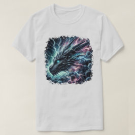 Drachenkopf in einem Gewitter mit Blitz T-Shirt
