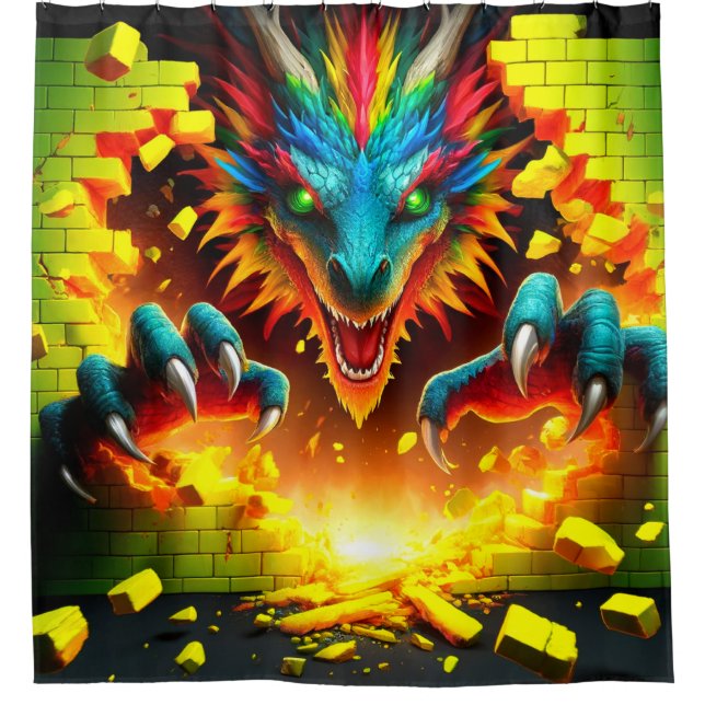 Drachenkunst Duschvorhang (Vorderseite)