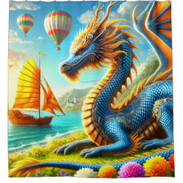 Drachenkunst Duschvorhang