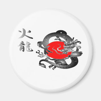 Drachenmagnete für die japanische Flagge Magnet