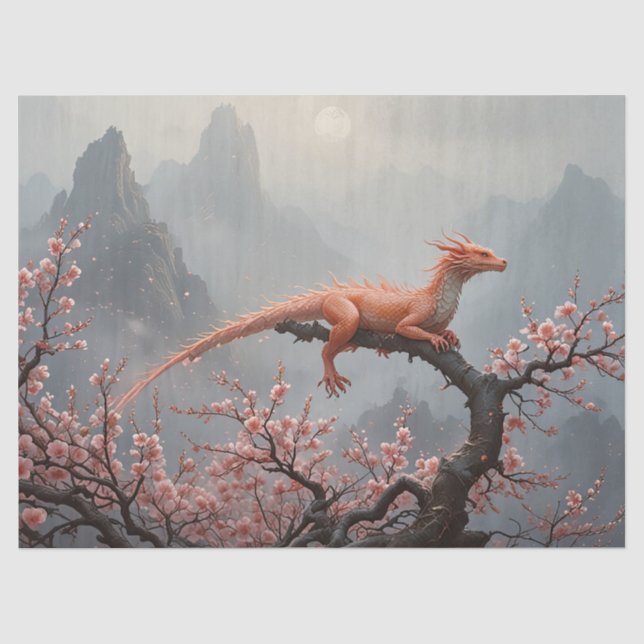 Drachenmärchen im Frühling Seidenpapier (Vorderseite)