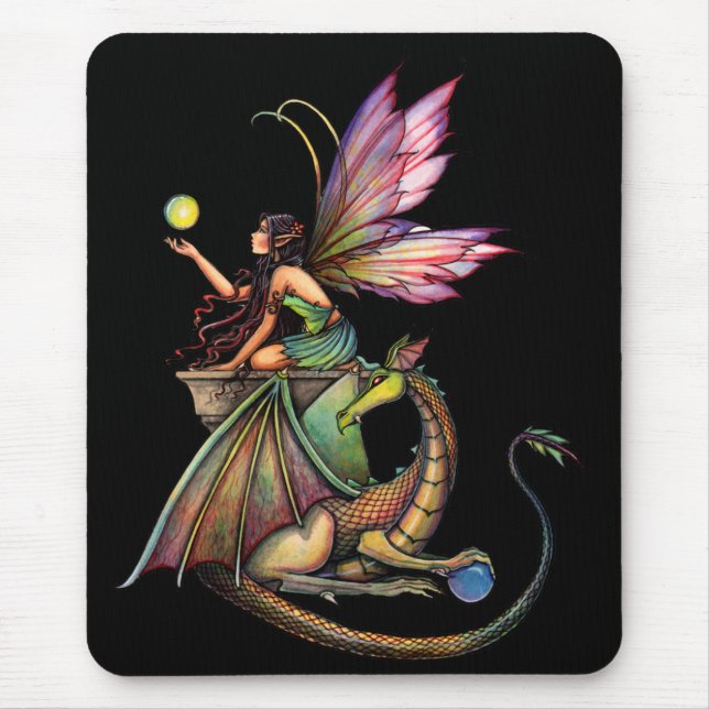 Drachenmaus und Drache von Molly Harrison Mousepad (Vorne)