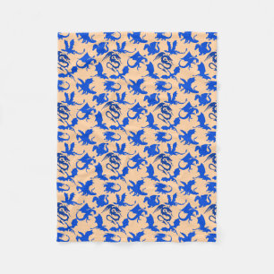 Drachenmuster 02 blue.bwx4 Lorange BG Fleecedecke