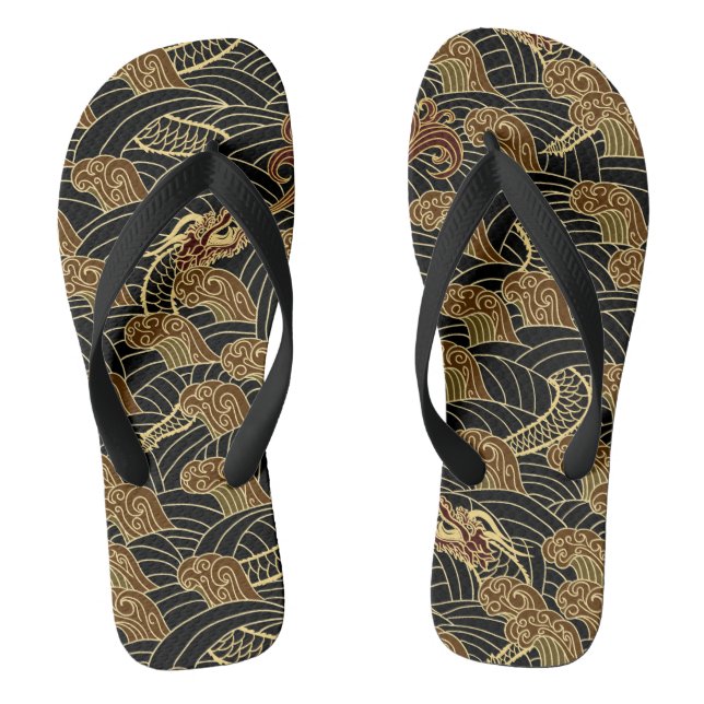 Drachenmuster Flip Flops (Fußbett)