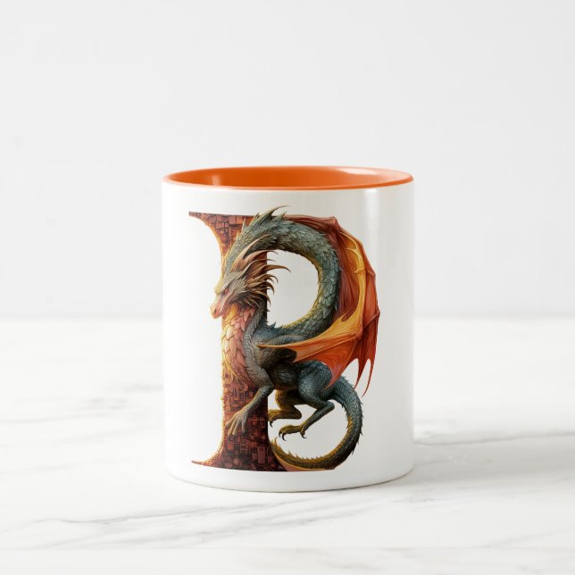 Drachenpaneel: Niedlicher Drachencup - Typ P Zweifarbige Tasse (Mittel)