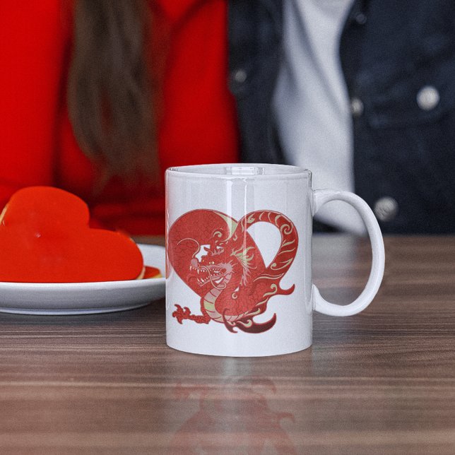 Drachens Valentinstag Kaffeetasse (Dragon Heart Valentine Coffee Mug)