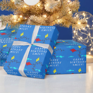 Drachens Wolken Zeichnung Kinder Alles Gute zum Ge Geschenkpapier