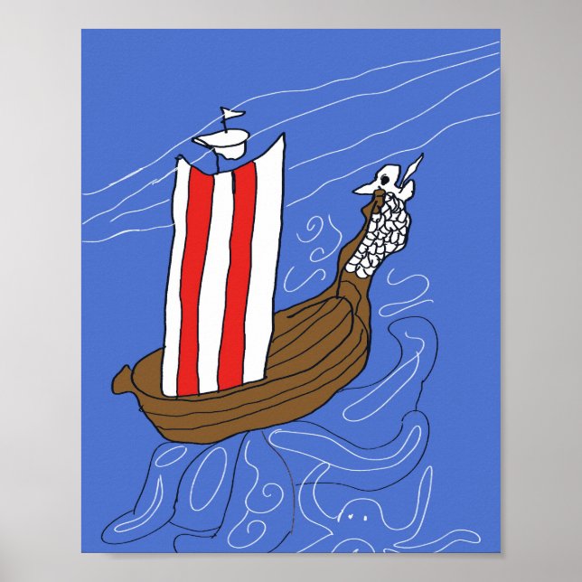 Drachenschiffposter Poster (Vorne)