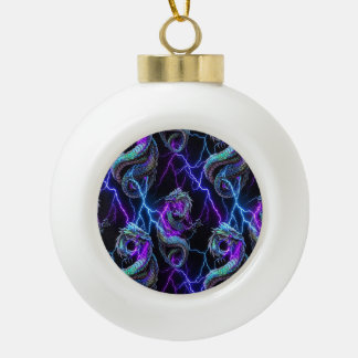 Drachenschmuck Keramik Kugel-Ornament