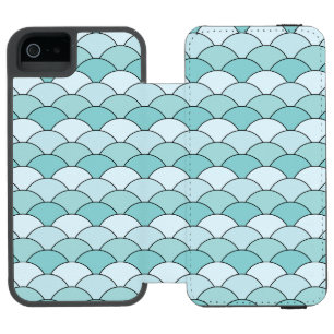 Drachenschuppen, Fächer, Wellen, Seigaiha, Blau Incipio Watson™ iPhone 5 Geldbörsen Hülle