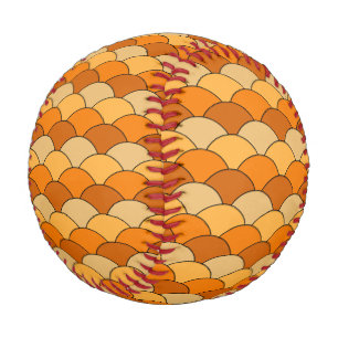 Drachenschuppen, Fächer, Wellen, Seigaiha, Orange Baseball