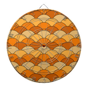 Drachenschuppen, Fächer, Wellen, Seigaiha, Orange Dartscheibe