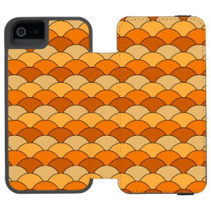 Drachenschuppen, Fächer, Wellen, Seigaiha, Orange Incipio Watson™ iPhone 5 Geldbörsen Hülle
