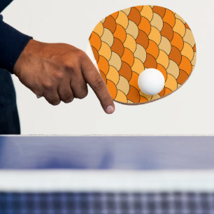 Drachenschuppen, Fächer, Wellen, Seigaiha, Orange Tischtennis Schläger