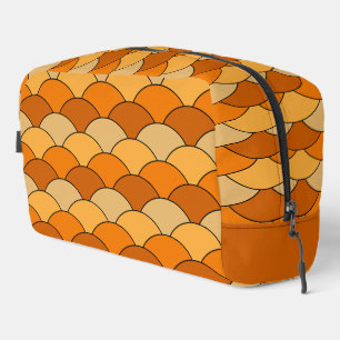 Drachenschuppen, Fächer, Wellen, Seigaiha, Orange Waschbeutel