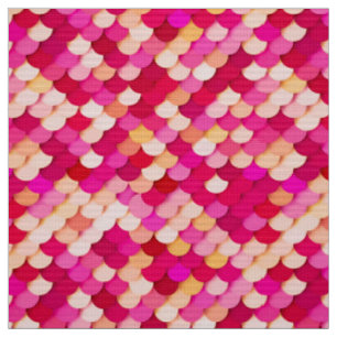 "Drachenskalen" - Magenta, heiß rosa und pfirsichf Stoff