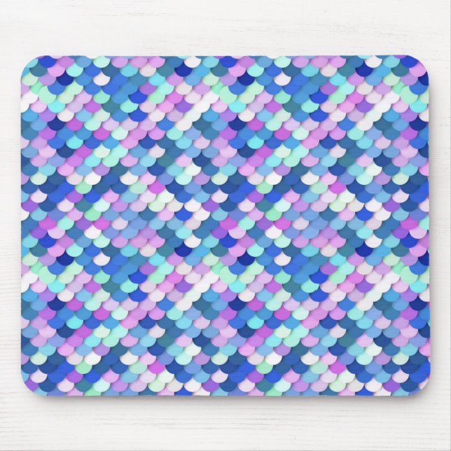 "Drachenskales" - blau, orchid und lavenierend Mousepad (Vorne)