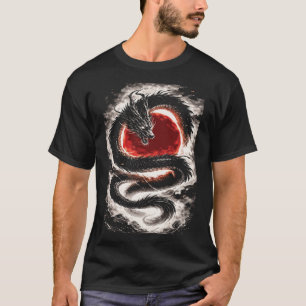 Drachenspirale über einer roten Finsternis - Japan T-Shirt