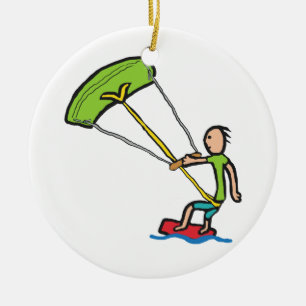Drachensurfen Keramik Ornament