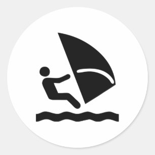 Drachensurfen Surfer Schwimmen Runder Aufkleber