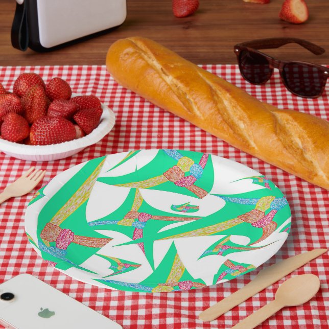 Drachensymbole auf Papierplatten Pappteller (Picknick)