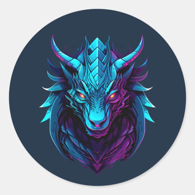 Drachentätowierung Runder Aufkleber (Vorderseite)