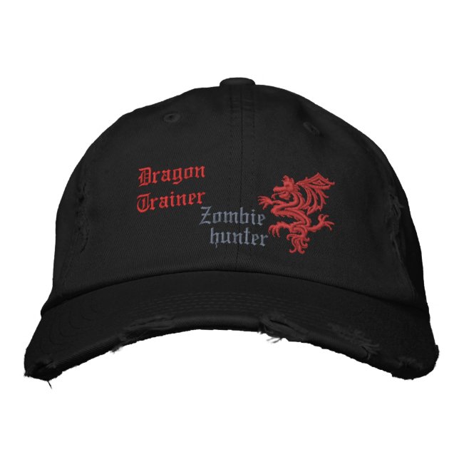 Drachentrainer/ Zombie-Jäger Bestickte Baseballkappe (Vorderseite)
