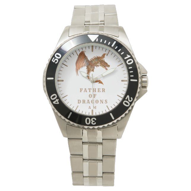 Drachenvater Typografie Armbanduhr (Vorderseite)