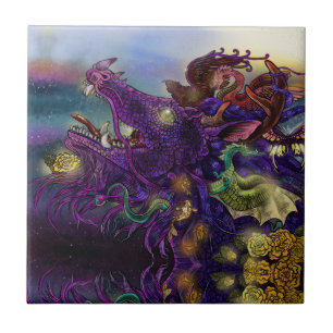 Drachenverzauberung Fliese